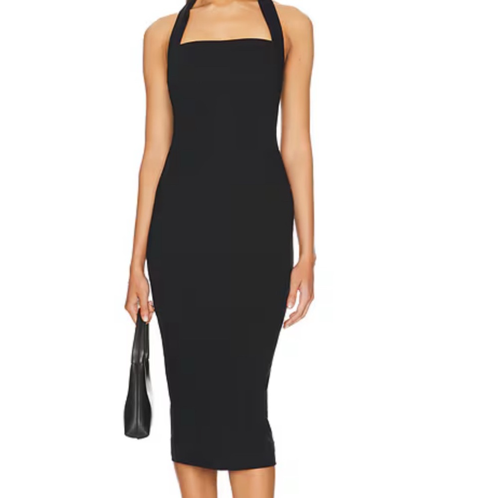 Elegant Black Halter Dress